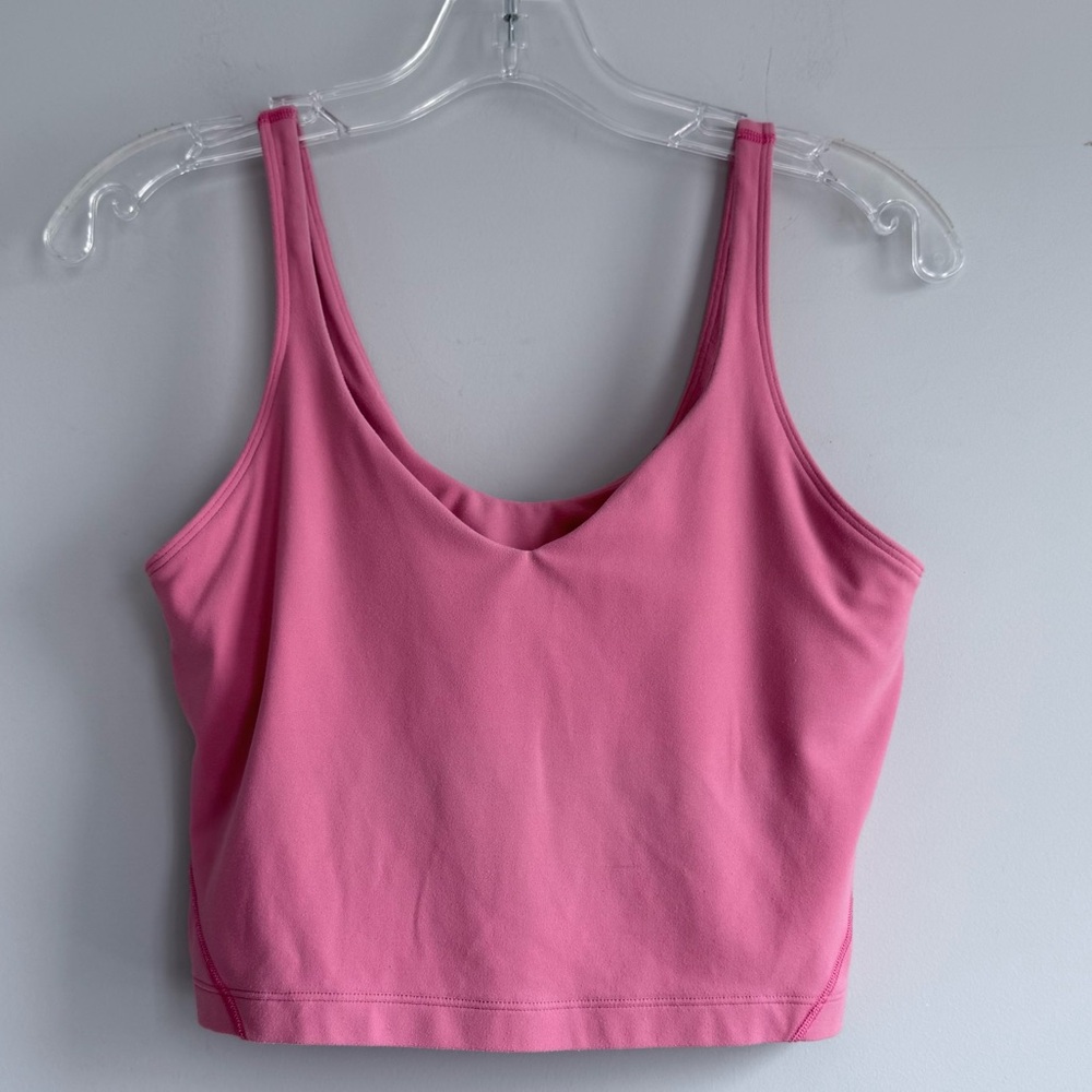 Lululemon Align Tank Top Pink Blossom Crop Top Sports Bra Size 8 Nulu W1CW8S - Picture 7 of 14
